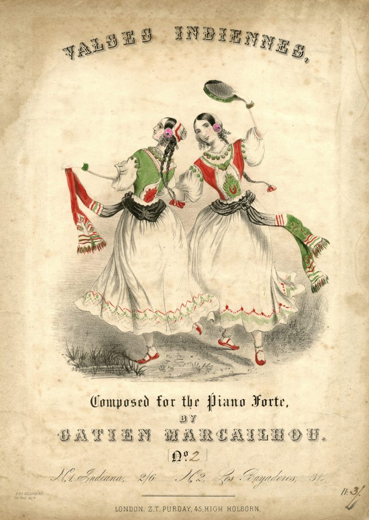 Scan Derra de Moroda Dance Archives: Valses indiennes. Lithografie koloriert (1800-1899), DdM ic C 139 - Valses indiennes. Lithography colorized (1800-1899), DdM ic C 139