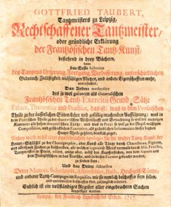 Juli 2025 | Archivalie des Monats: Gottfried Tauberts "Rechtschaffener Tantzmeister" (1717)
